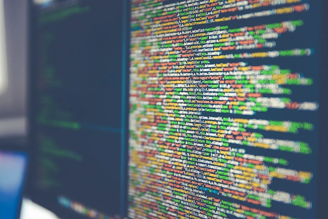 Colorful HTML code displayed on a computer screen for programming projects.